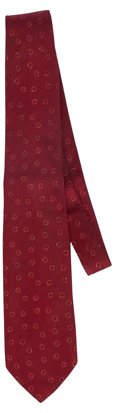 Hermès Red Silk Textured Tie w/ Box