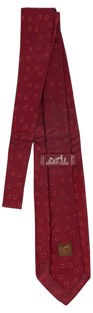 Hermès Red Silk Textured Tie w/ Box