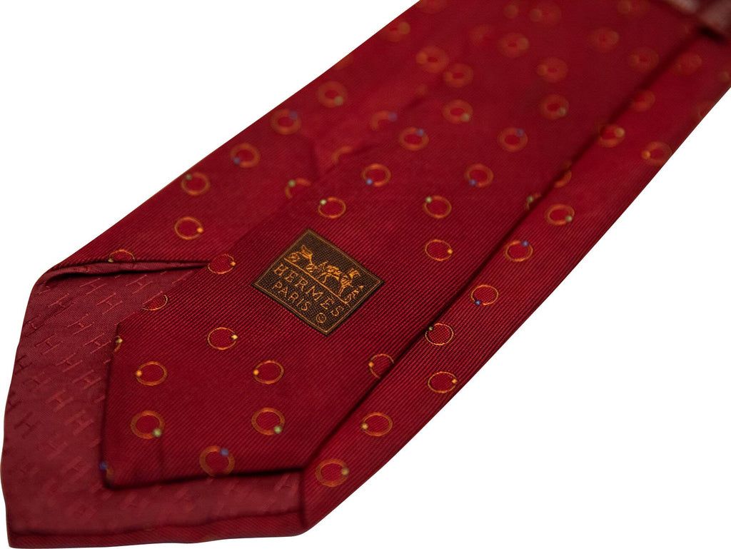 Hermès Red Silk Textured Tie w/ Box