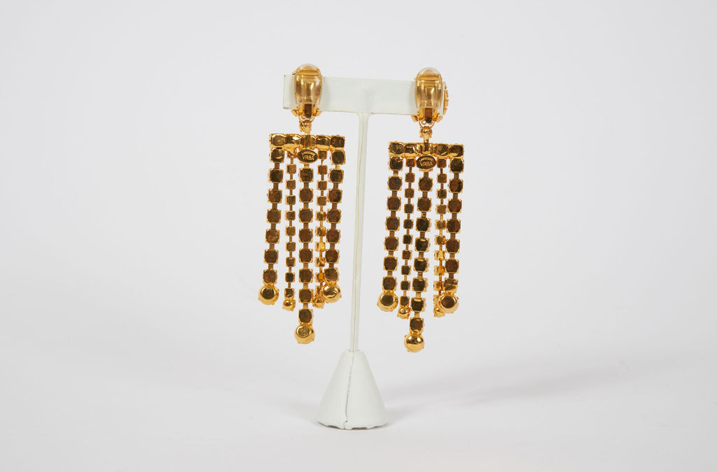 Vrba Crystal Fringe Chandelier Earrings