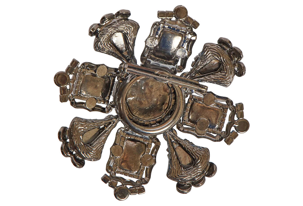 Vrba Large Turquoise Maltese Cross Pin