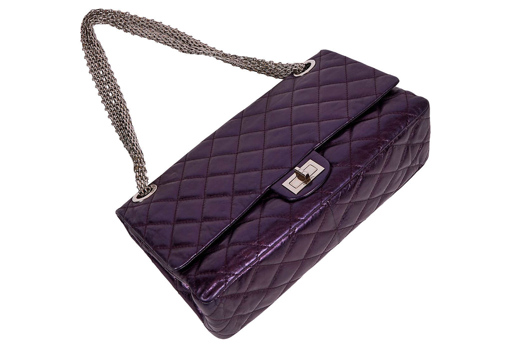 Chanel Purple Metallic Maxi Reissue Flap