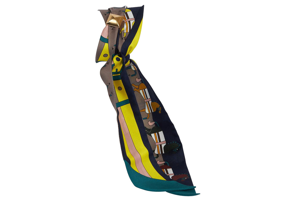 Hermès Dressage Horses Silk Twilly Scarf