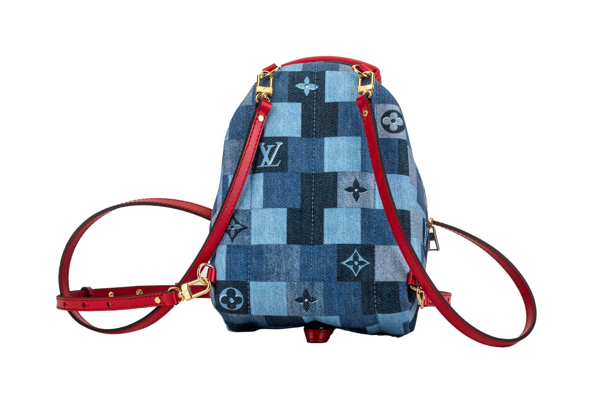 louis vuitton backpack blue checkered Louis Vuitton Denim Backpack