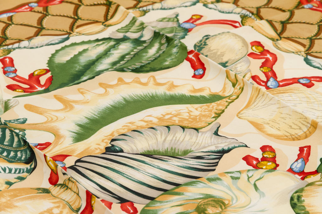 Mila Schon Caramel Shells Silk Scarf