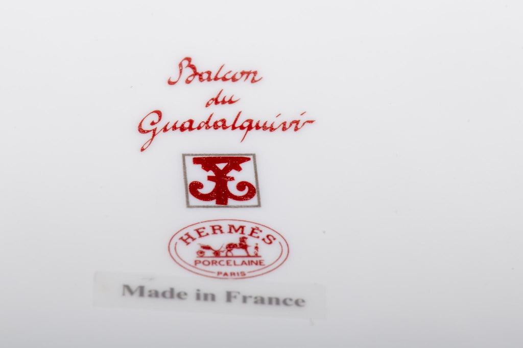 Hermes Balcon Red & White Porcelain Dish