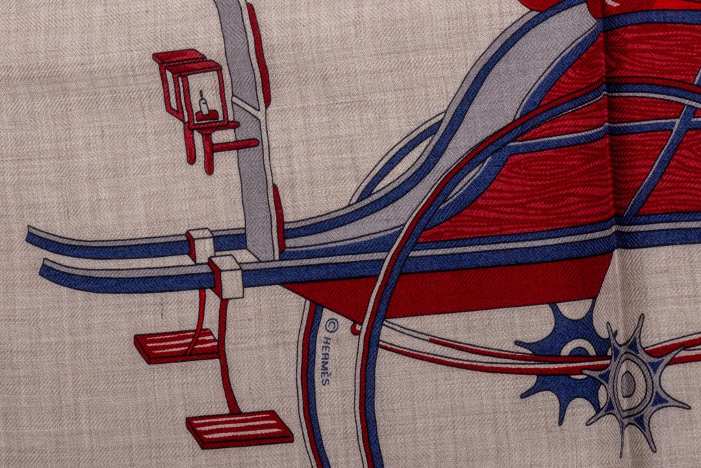 Hermès BNIB Carriages Cashmere Shawl