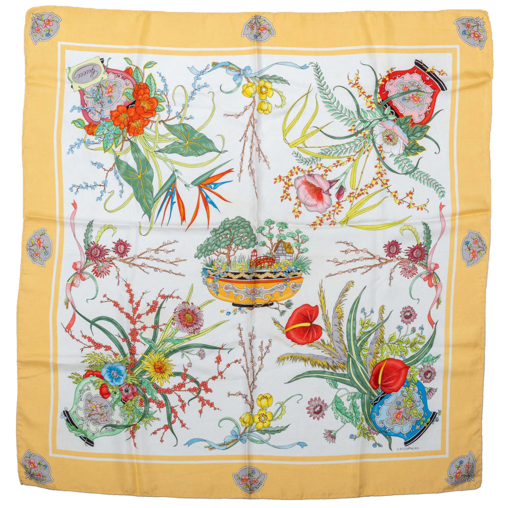 Gucci Chinese Vases Accornero Silk Scarf