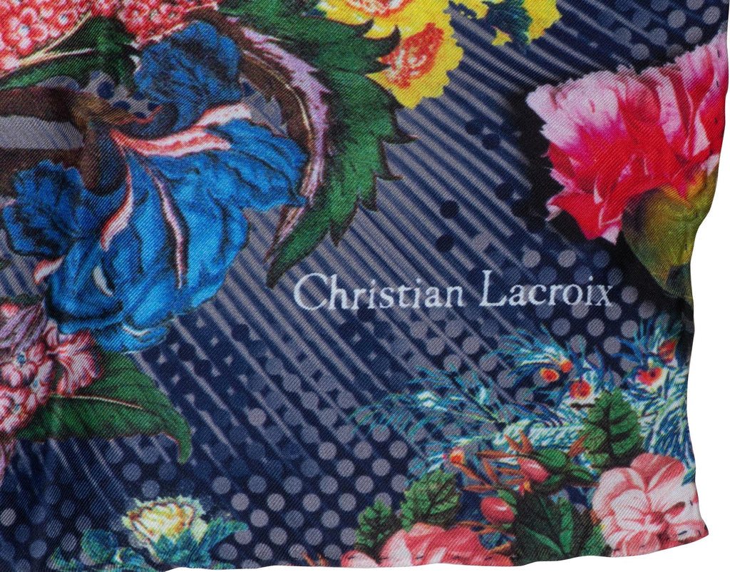 Lacroix New Blue Silk Multicolor Scarf