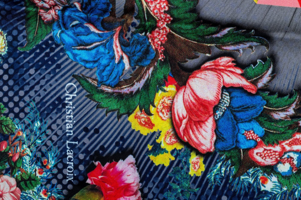 Lacroix New Blue Silk Multicolor Scarf