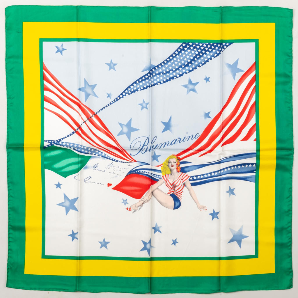 Blumarine Pin Up Flag Silk Scarf