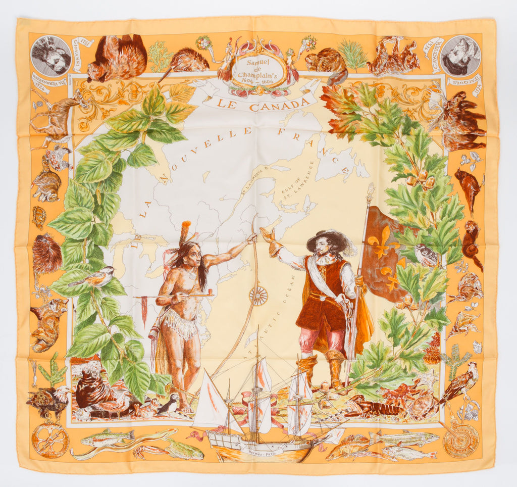 Hermès Le Canada Collectible Silk  Scarf