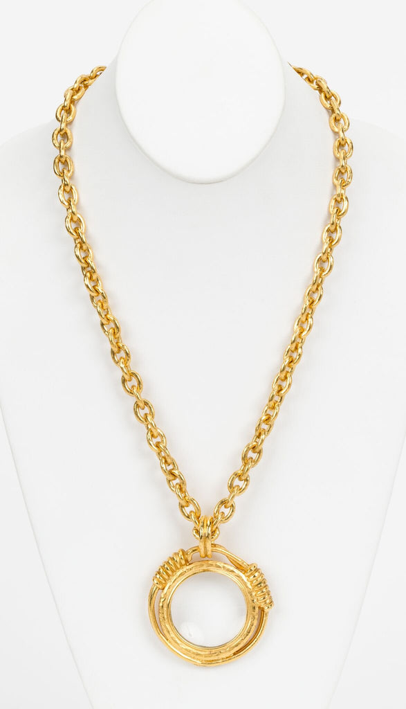 Chanel Satin Gold 80s Magnifier Necklace