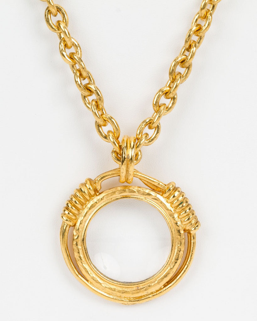 Chanel Satin Gold 80s Magnifier Necklace