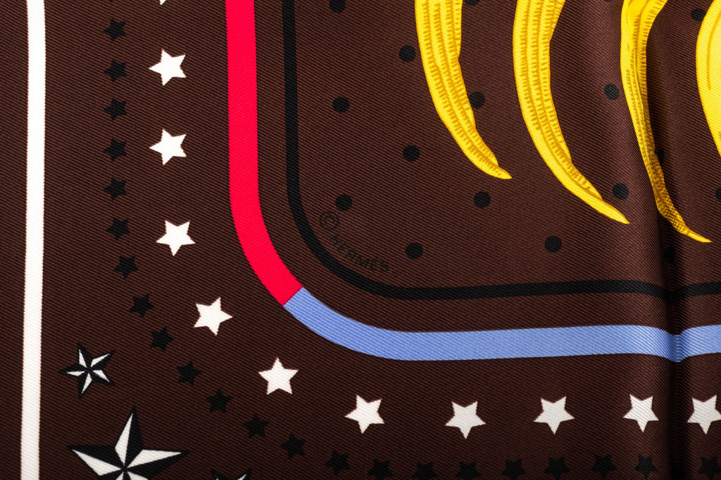 Hermès Imperial Tiger Brown Silk Scarf