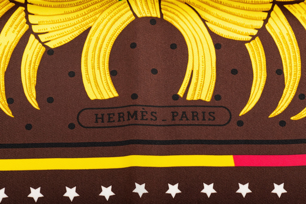 Hermès Imperial Tiger Brown Silk Scarf