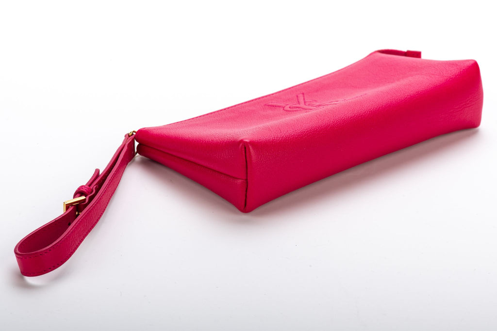 YSL Fuchsia Leather Wristlet Small Bag