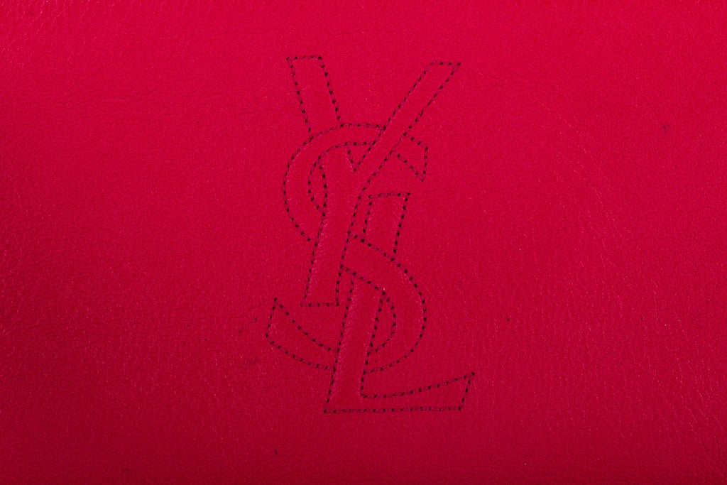 YSL Fuchsia Leather Wristlet Small Bag