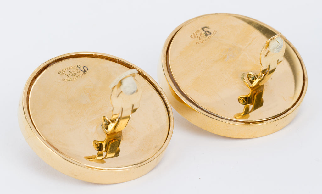 Chanel Oversize Pearl Clover Earrings