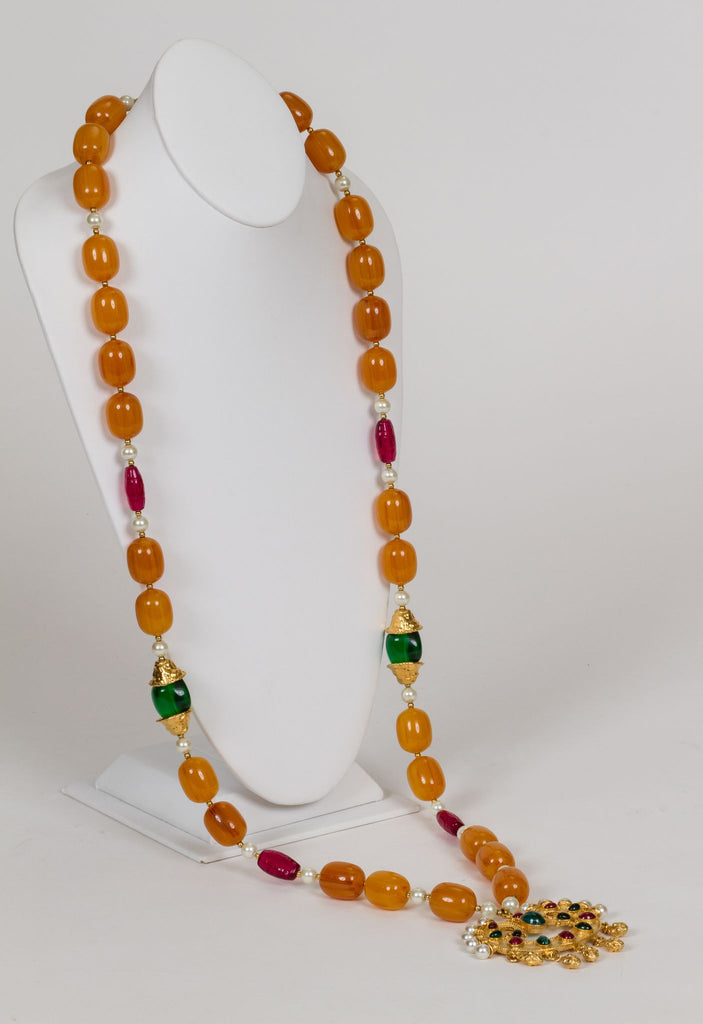 KJL Collectible XLong Amber Necklace