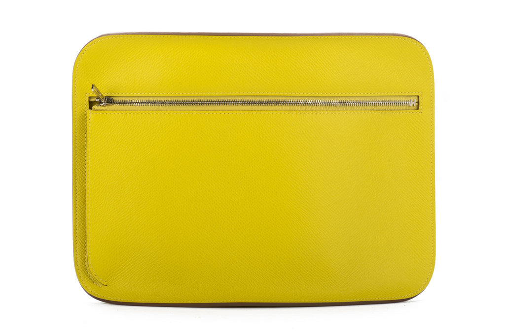 Hermès Lemon Yellow Epsom Clutch