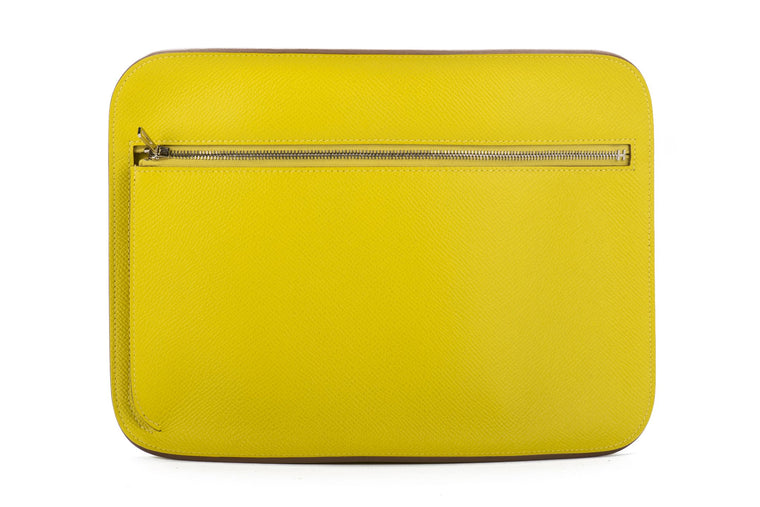 Hermès Lemon Yellow Epsom Clutch