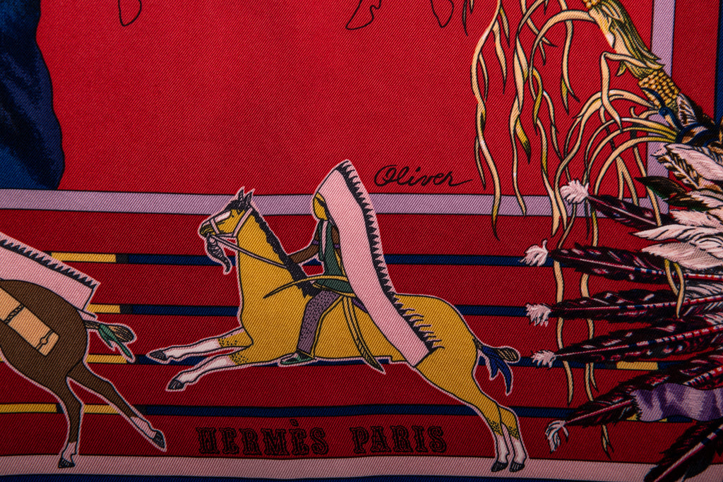 Hermès Pani la Shar Pawnee Scarf Red