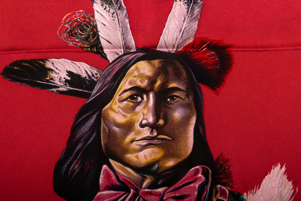 Hermès Pani la Shar Pawnee Scarf Red