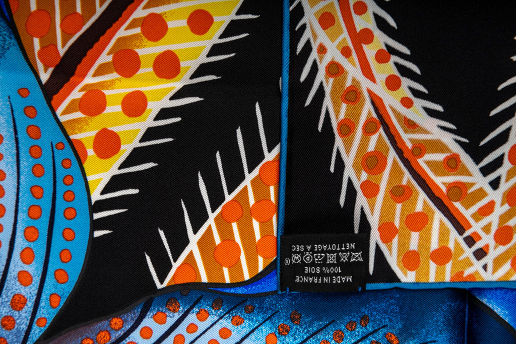 Hermès Black & Blue Jaguar Scarf