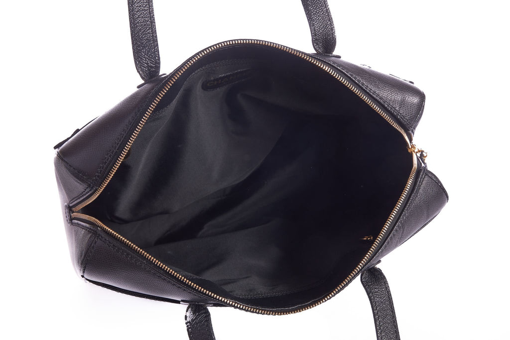 Chanel Epsom Black Leather Zipped Tote