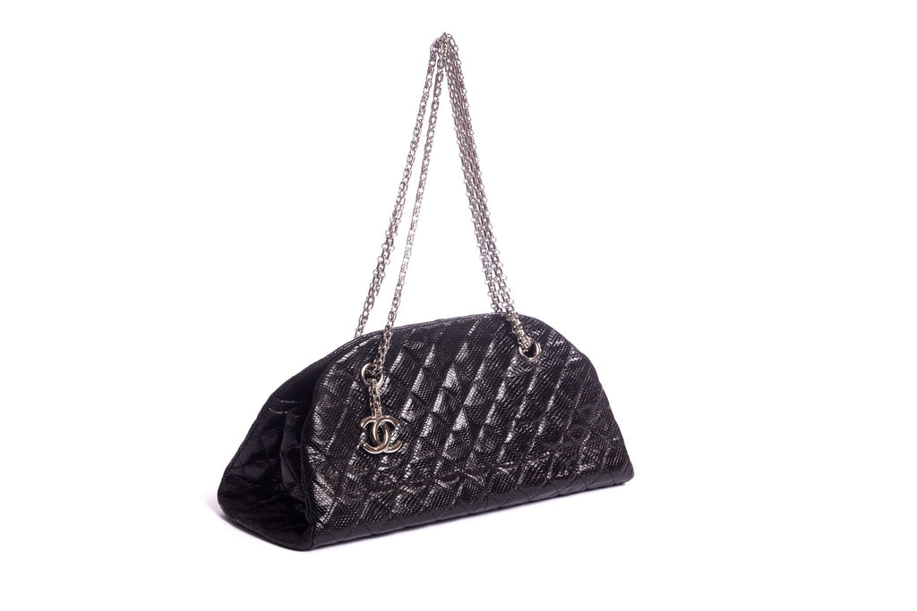 Chanel Rare Black Lizard Shoulder Bag
