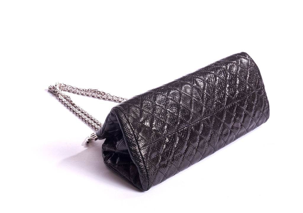 Chanel Rare Black Lizard Shoulder Bag
