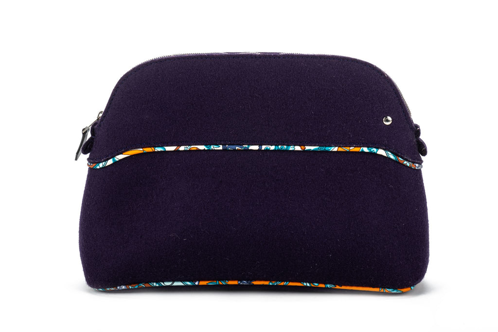 Hermes Blue Felt Bolide Silk Interior