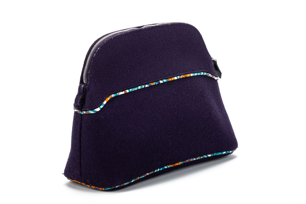 Hermes Blue Felt Bolide Silk Interior