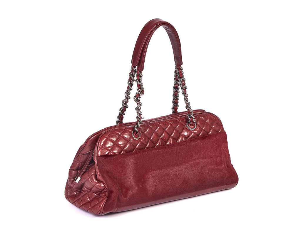 Chanel Burgundy Pony Hair Zipped Tote