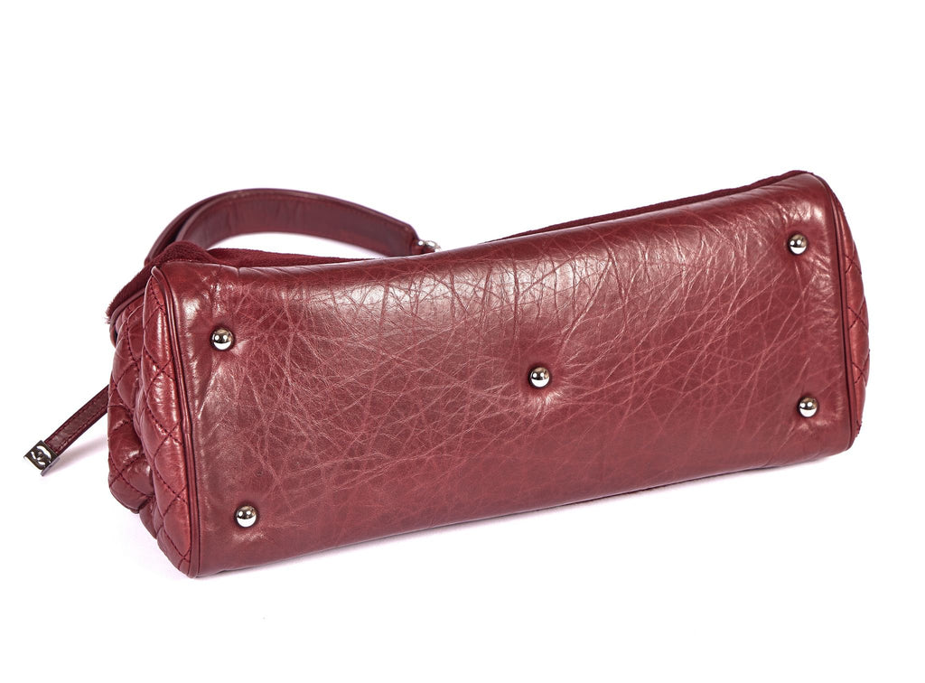 Chanel Burgundy Pony Hair Zipped Tote