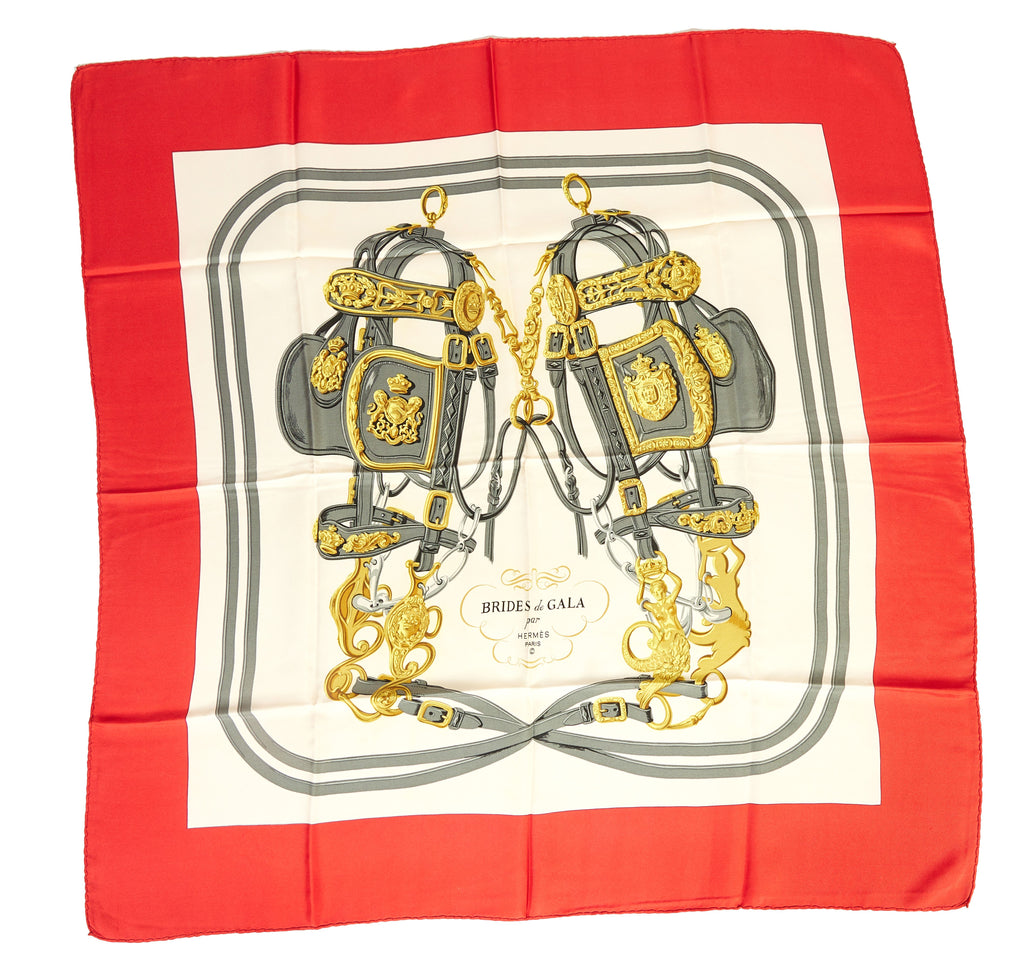 Hermès Red Brides de Gala Scarf