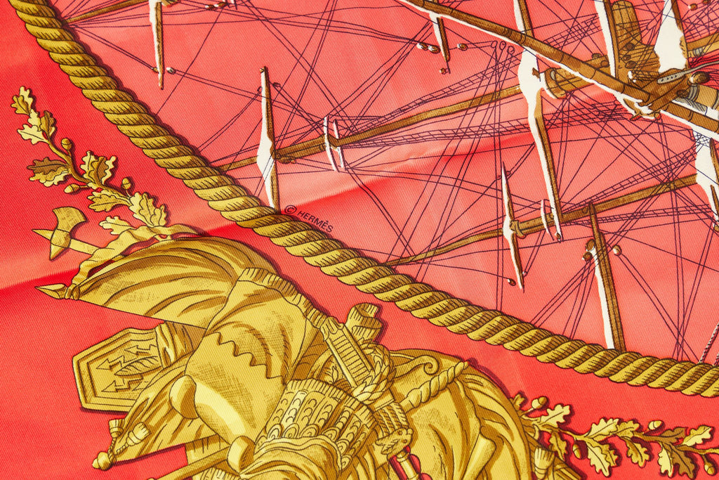 Hermès Red Marine et Cavalerie Scarf