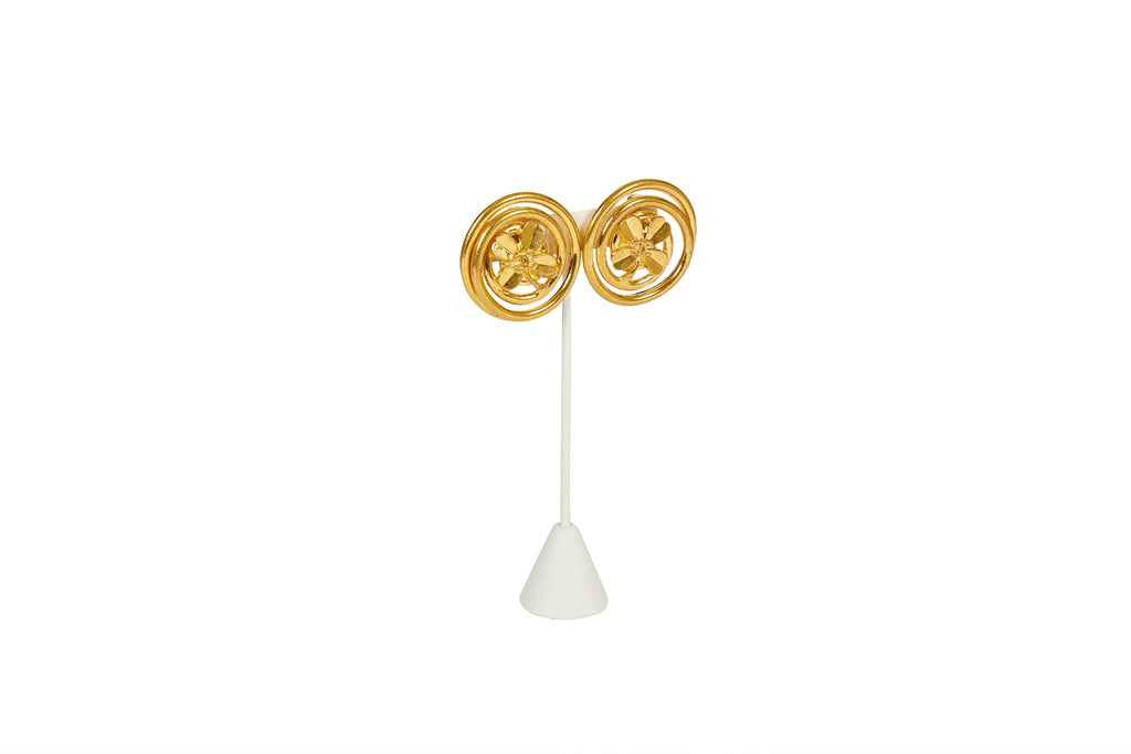 Chanel Oversize Clover Logo Earrings