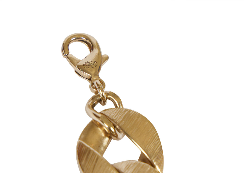 Chanel Beige Leather Chain Bracelet