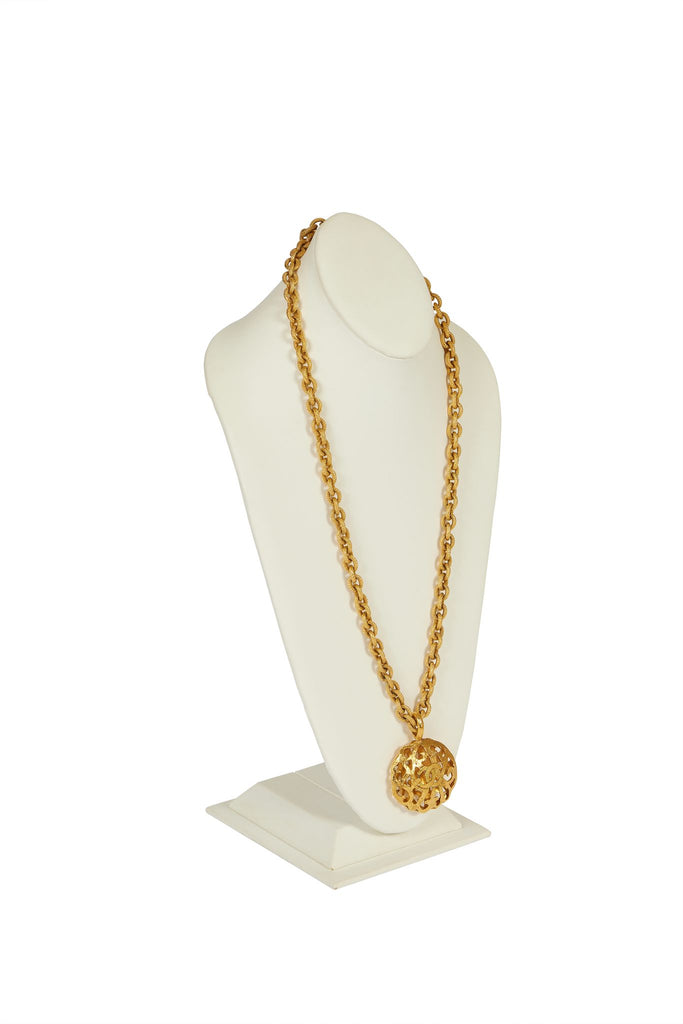 Chanel Long CC Perforated Pendant