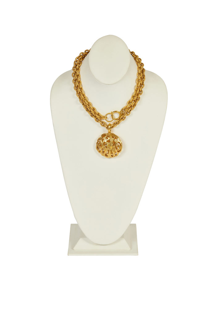 Chanel Long CC Perforated Pendant