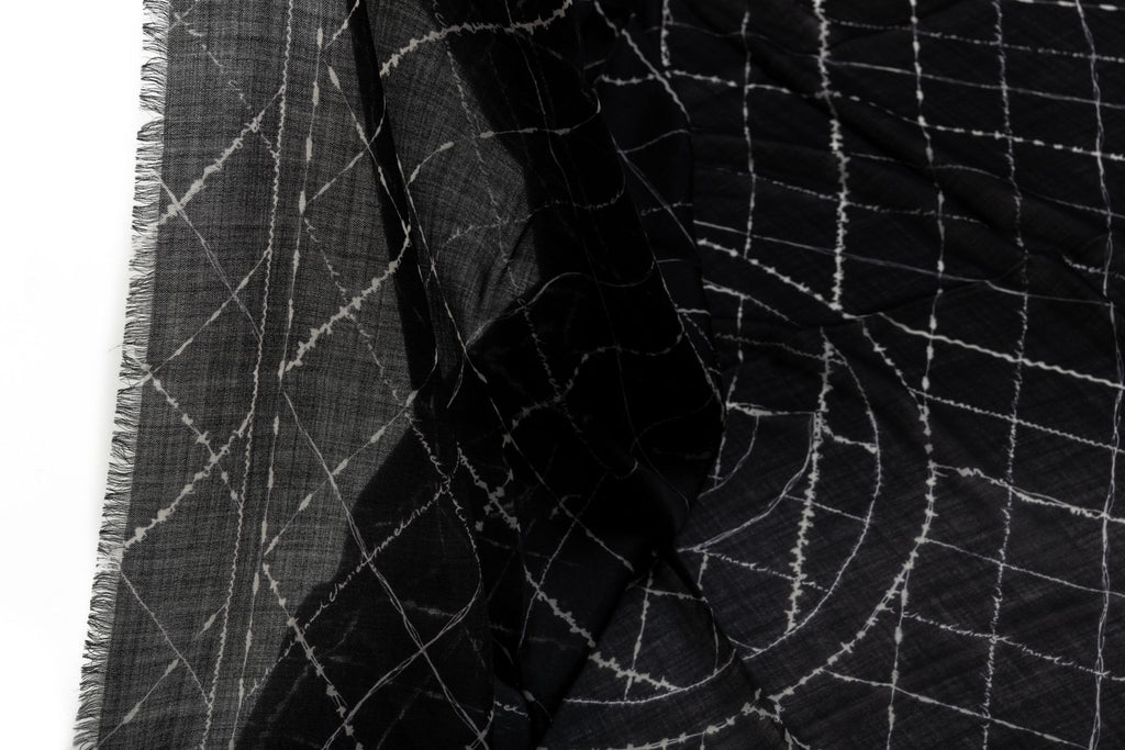 Chanel Black & White Cashmere Shawl
