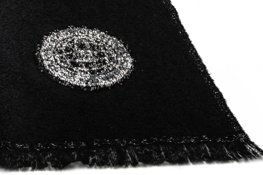 Chanel BN Black & Lurex Cashmere Shawl