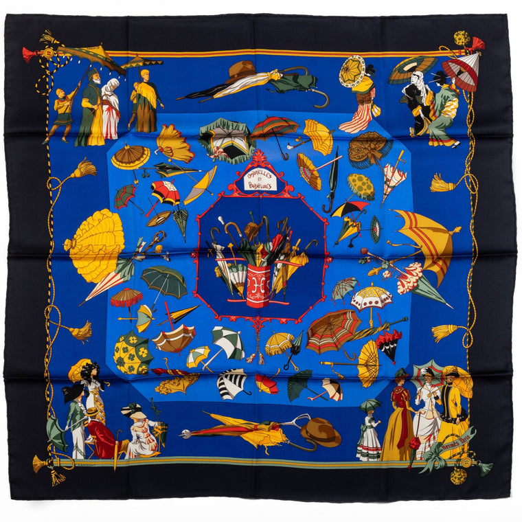 Hermes Collectible Umbrellas Silk Scarf
