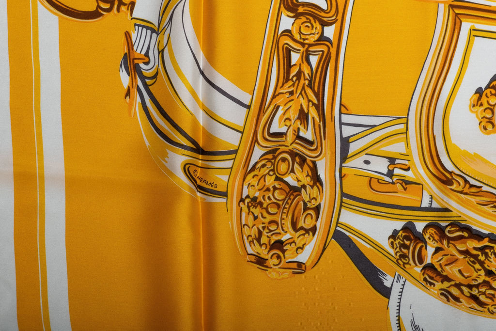 Hermès Orange Brides de Gala Silk Shawl