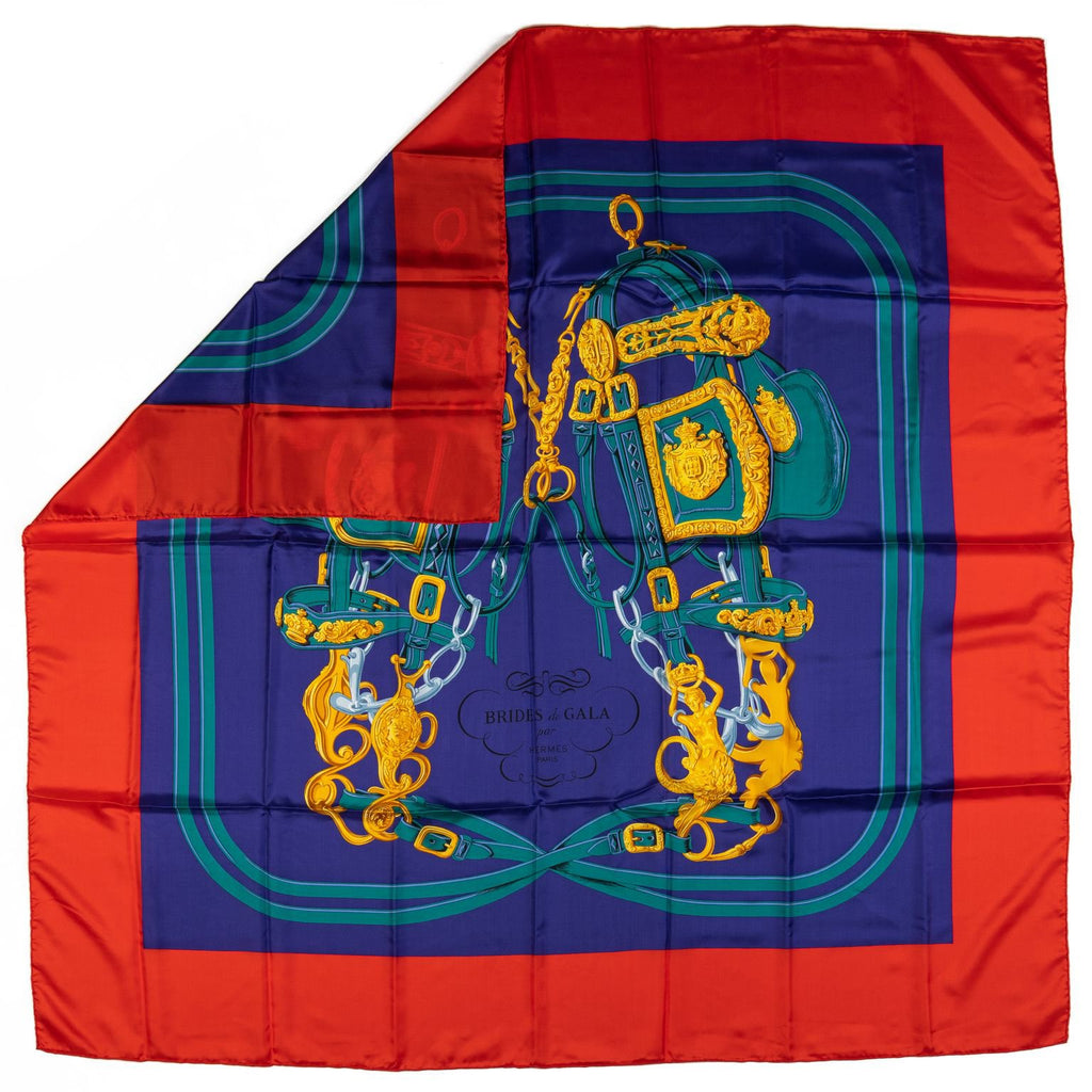 Hermès Red Brides de Gala Silk Shawl