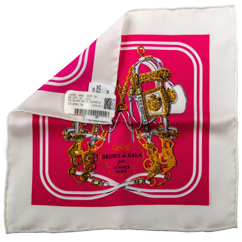 Hermes Brides De Gala Mini Silk Scarf 8"