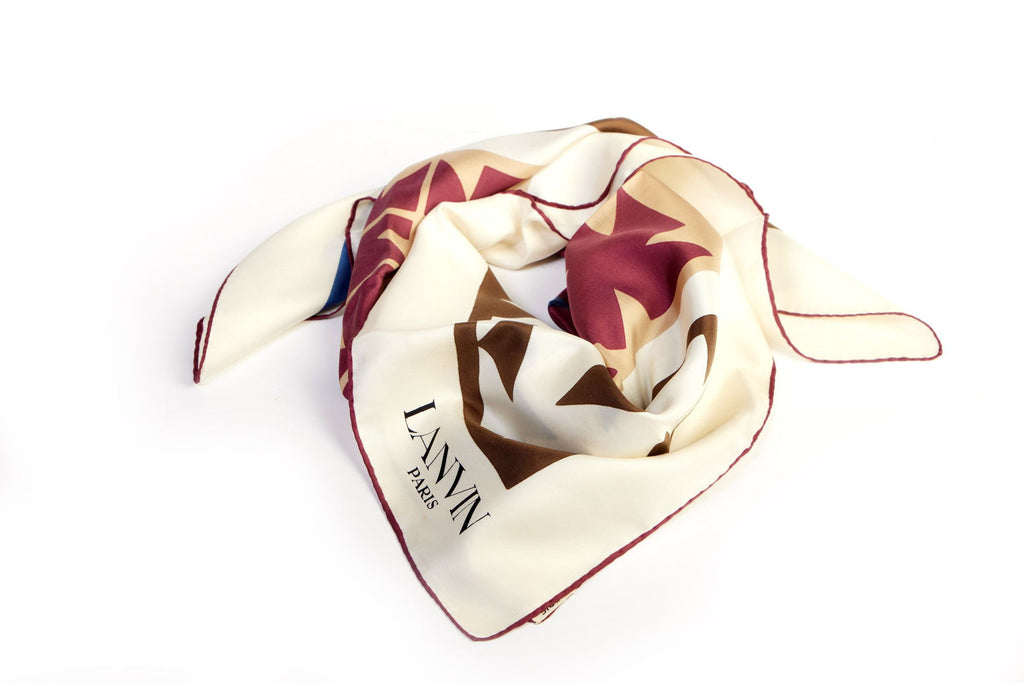 Lanvin Vintage Silk Geometric Scarf