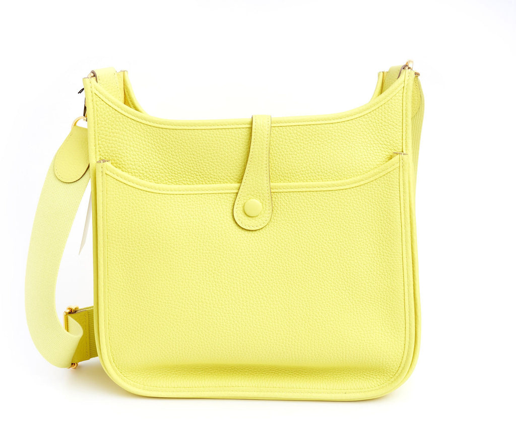 Hermès Lime Yellow Evelyne PM